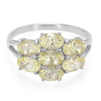 Anillo en plata con Danburita neón amarillo