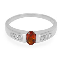 Anillo en plata con Granate Hesonita