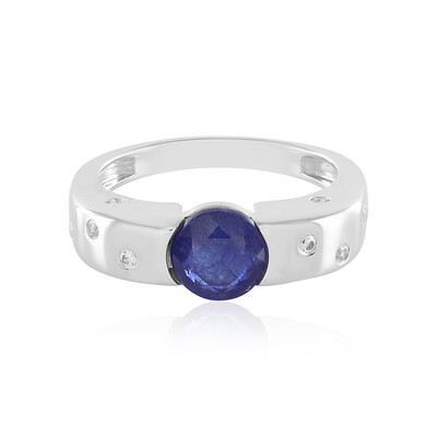 Anillo en plata con Zafiro azul de Madagascar (de Melo)