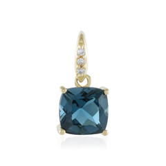 Colgante en oro con Topacio azul de Londres