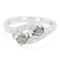 Anillo en plata con Zafiro color cambiante no calentado