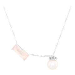 Collar en oro con Cuarzo rosa
