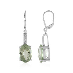 Pendientes en plata con Amatista verde