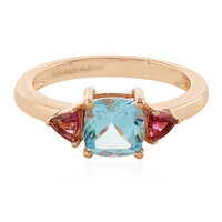 Anillo en plata con Topacio azul cielo