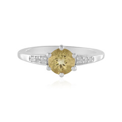 Anillo en plata con Berilo amarillo