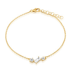 Brazalete en plata con Topacio blanco