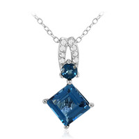 Collar en plata con Topacio azul de Londres