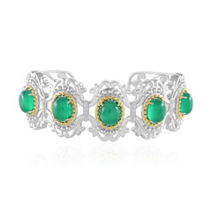 Brazalete en plata con Ágata verde (Dallas Prince Designs)