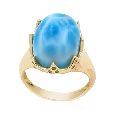 Anillo en oro con Larimar