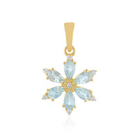 Colgante en plata con Topacio azul cielo