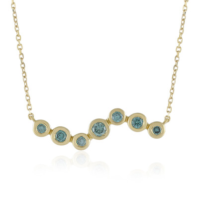 Collar en oro con Diamante VS1 azul cielo