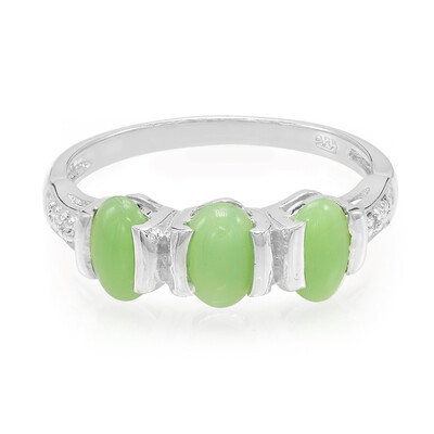 Anillo en plata con Crisoprasa imperial