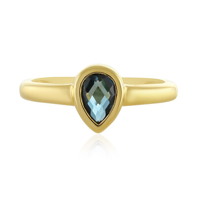 Anillo en plata con Topacio azul de Londres