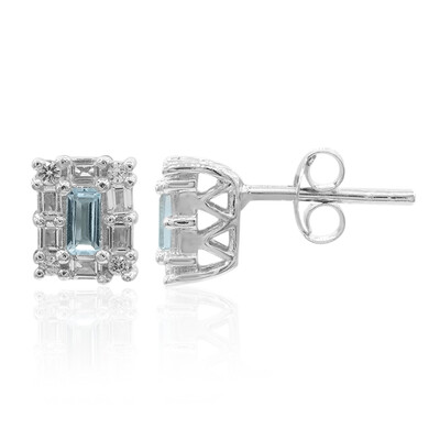 Pendientes en plata con Topacio azul cielo