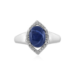 Anillo en plata con Zafiro estrella azul