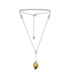 Collar en plata con Ámbar báltico