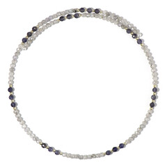 Collar al cuello en acero con Iolita de Madagascar (Riya)