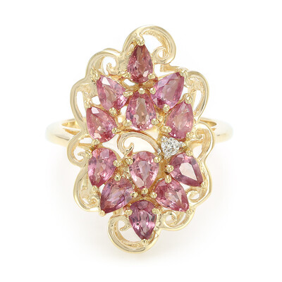 Anillo en oro con Zafiro Padparascha no calentado (AMAYANI)