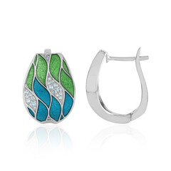 Pendientes en plata con Topacio azul suizo (Adela Silber)