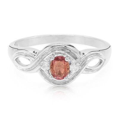 Anillo en plata con Zafiro Padparadscha