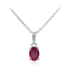Collar en plata con Topacio místico pink hot