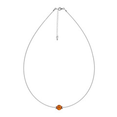 Collar en plata con Ámbar báltico cognac