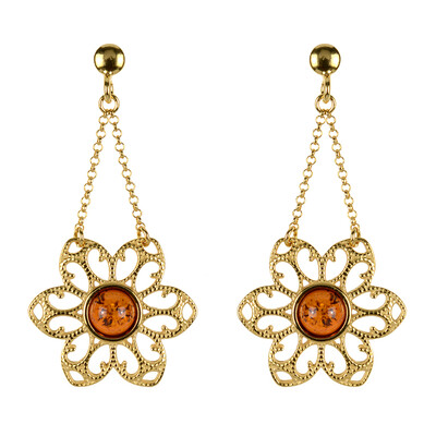 Pendientes en plata con Ámbar báltico (dagen)