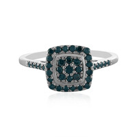 Anillo en plata con Diamante azul I3