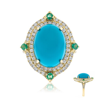 Anillo en oro con Turquesa bella durmiente