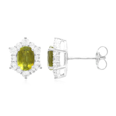 Pendientes en plata con Turmalina cuprífera