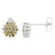Pendientes en plata con Diamante fantasía