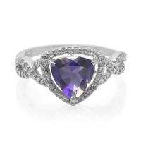 Anillo en plata con Iolita de Ceilán