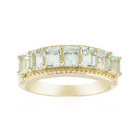 Anillo en oro con Berilo verde menta de Nigeria