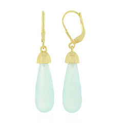 Pendientes en plata con Calcedonia agua
