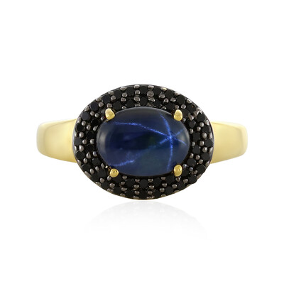 Anillo en plata con Zafiro estrella azul