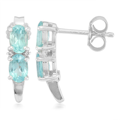 Pendientes en plata con Apatita azul