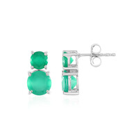 Pendientes en plata con Ónix verde