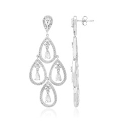 Pendientes en plata con Topacio blanco
