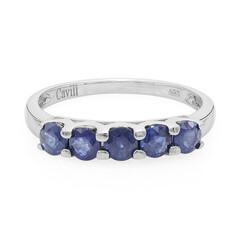 Anillo en plata con Zafiro azul birmano