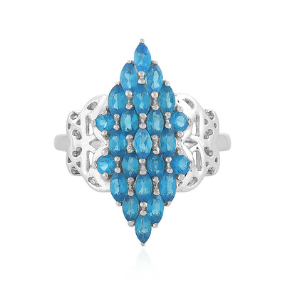 Anillo en plata con Apatita azul neón