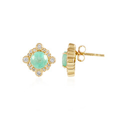 Pendientes en oro con Esmeralda de Rusia (AMAYANI)