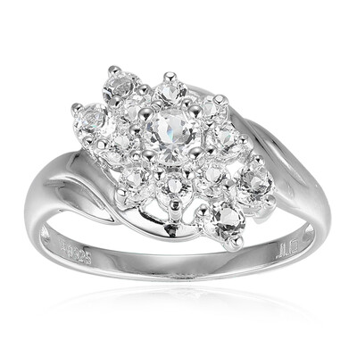 Anillo en plata con Topacio blanco