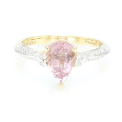 Anillo en oro con Turmalina cuprífera rosa (AMAYANI)