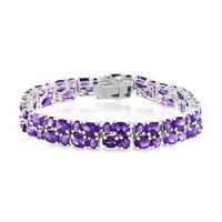 Brazalete en plata con Amatista de Zambia