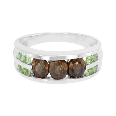 Anillo en plata con Zircón chocolate