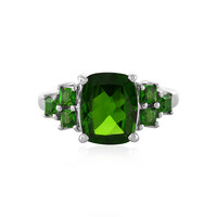 Anillo en plata con Diópsido de Rusia