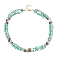 Collar en plata con Perla durazno Freshwater (Riya)