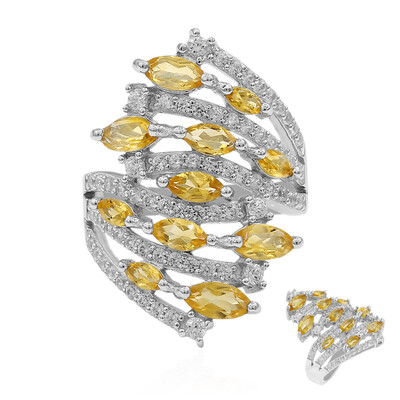 Anillo en plata con Citrino