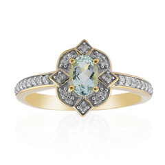Anillo en oro con Berilo verde menta de Nigeria