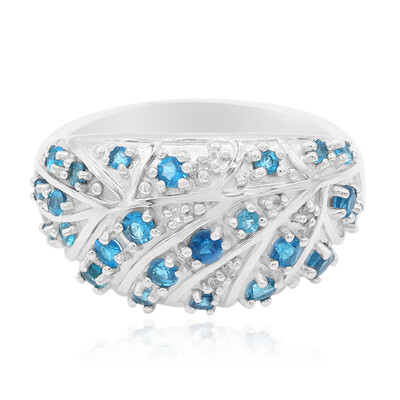 Anillo en plata con Apatita azul rey